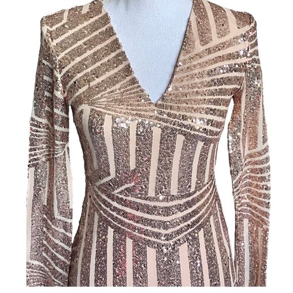 New Miss Ord Rose Gold Sequin Dress - Picture 3 of 4